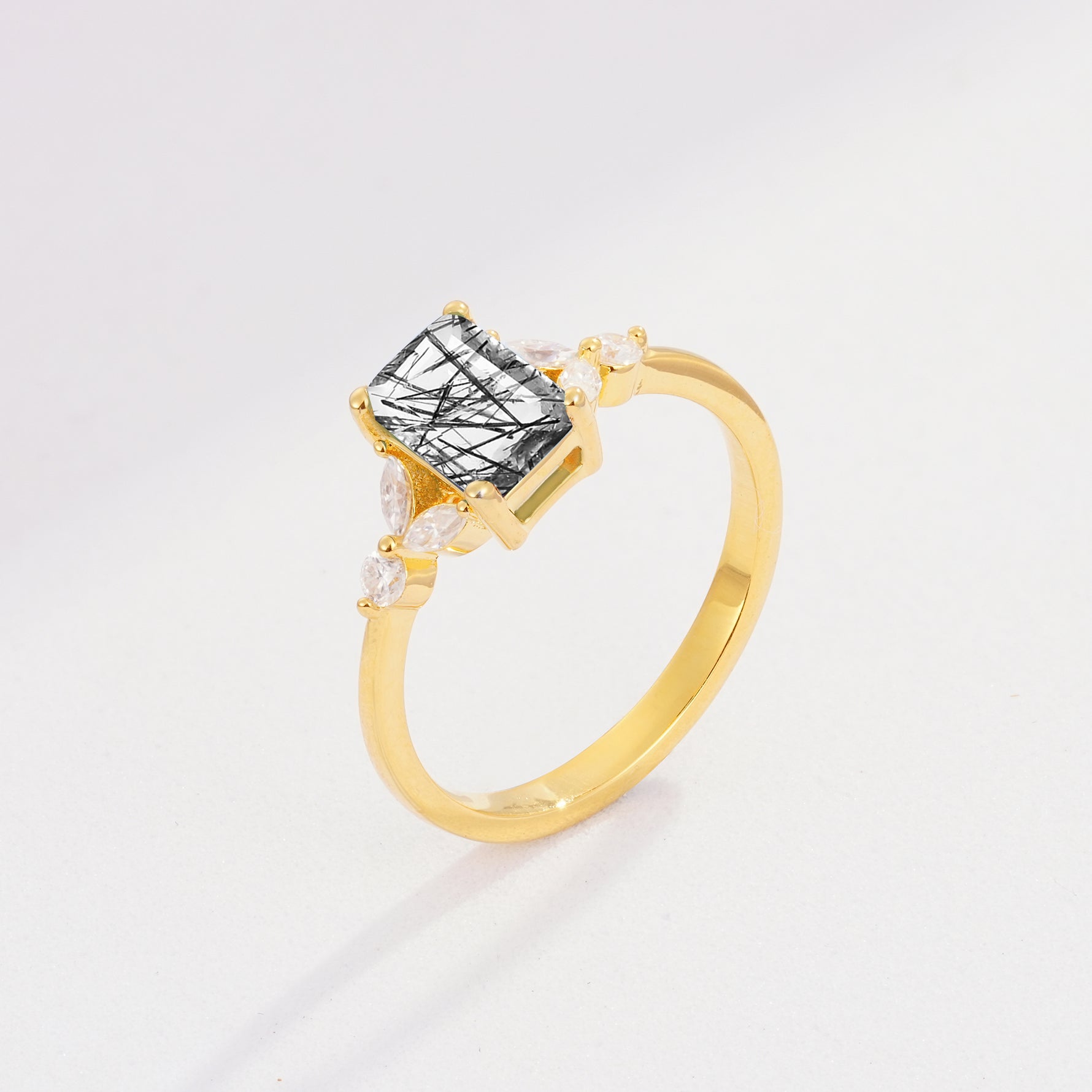 SR09245 Black Rutilated Quartz Ring - Additional view