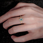 SR09245 Moss Agate Ring - Rose-Gold