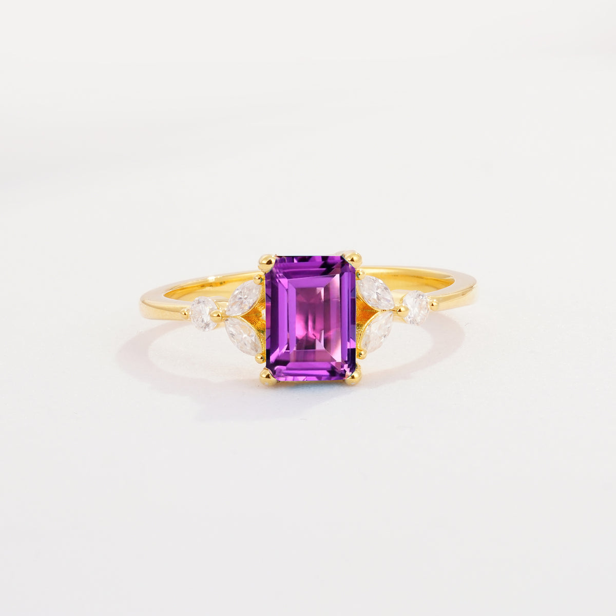 SR09245 Amethyst Ring - Yellow-Gold