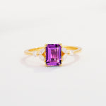 SR09245 Amethyst Ring - Yellow-Gold