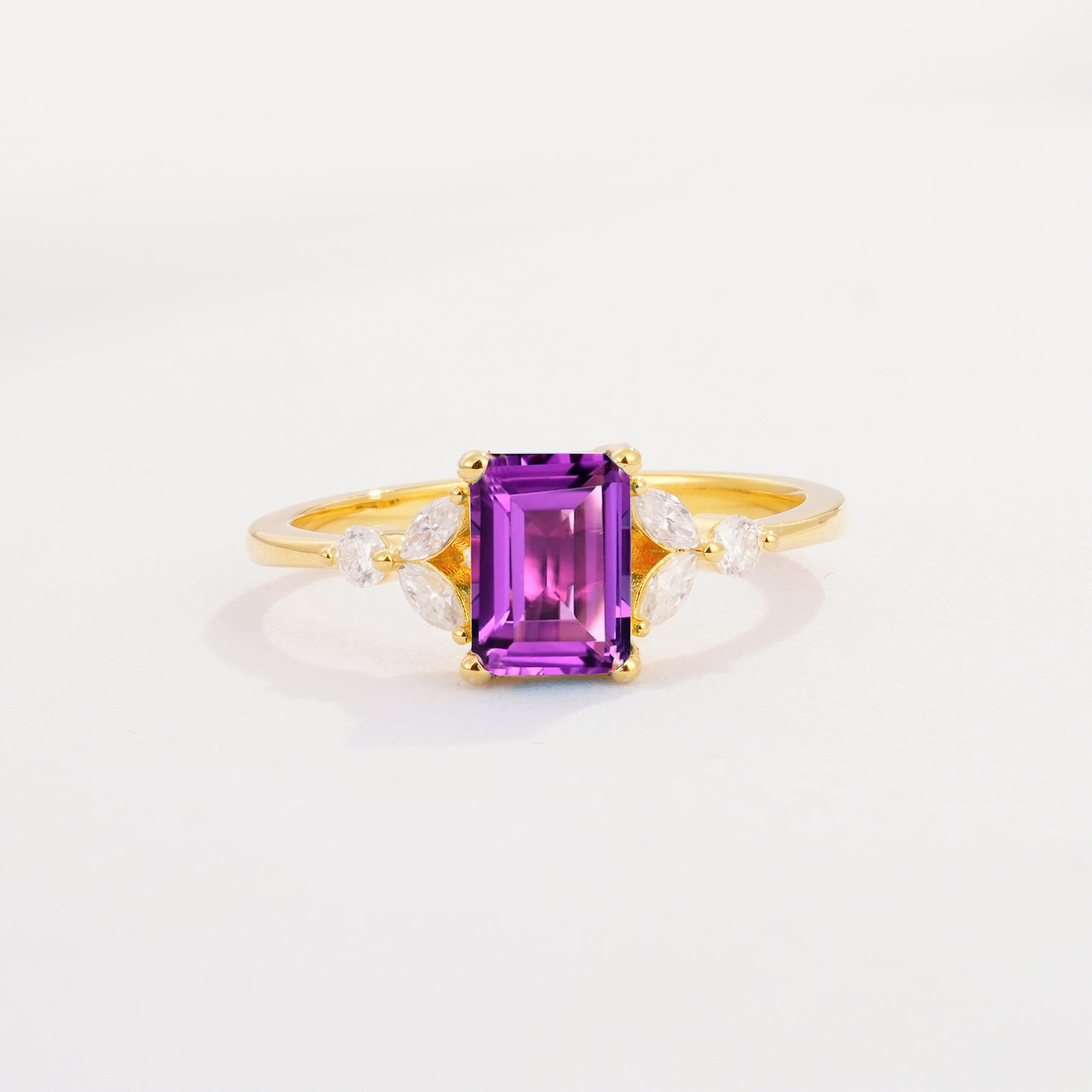 SR09245 Amethyst Ring - Yellow-Gold