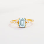 SR09245 Aquamarine Ring - Yellow-Gold