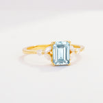 SR09245 Aquamarine Ring - White-Gold