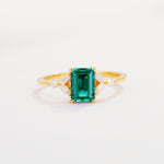 SR09245 Emerald Ring - Yellow-Gold