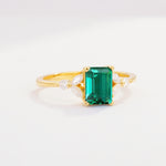 SR09245 Emerald Ring - White-Gold
