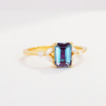 SR09245 Alexandrite Ring - White-Gold