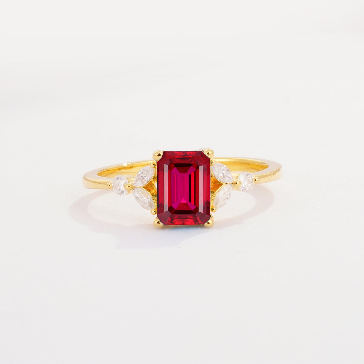 SR09245 Ruby Ring - Yellow-Gold