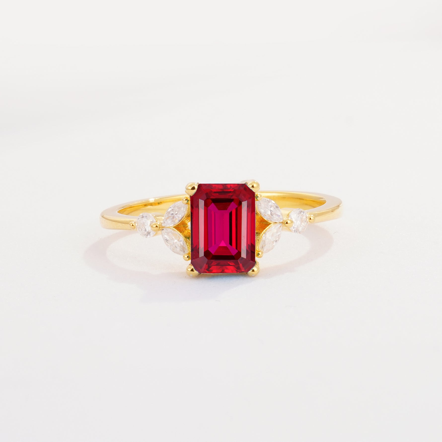 SR09245 Ruby Ring - Yellow-Gold