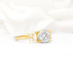 Round Cut Moissanite Baguette Side Stone Engagement Ring - Additional view