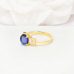 Round Cut Tanzanite Baguette Side Stone Engagement Ring - Additional view
