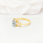Round Cut Lab Diamond Baguette Side Stone Engagement Ring - Additional view