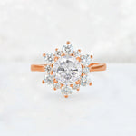 Round Cut Moissanite Floral Cluster Engagement Ring - Additional view