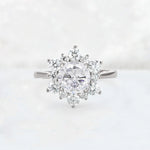 Round Cut Moissanite Floral Cluster Engagement Ring - Additional view