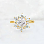 Round Cut Moissanite Floral Cluster Engagement Ring - Additional view