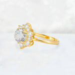 Round Cut Moissanite Floral Cluster Engagement Ring - Additional view