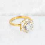 Round Cut Moissanite Floral Cluster Engagement Ring - Additional view
