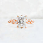 Princess Cut Moissanite Side Stone Engagement Ring - Additional view