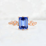 Princess Cut Sapphire Side Stone Engagement Ring - Additional view