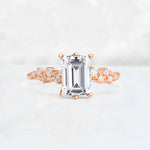 Princess Cut Lab Diamond Side Stone Engagement Ring - Additional view