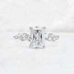 Princess Cut Moissanite Side Stone Engagement Ring - Additional view