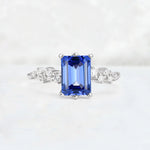 Princess Cut Sapphire Side Stone Engagement Ring - Additional view