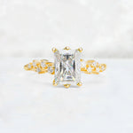 Princess Cut Moissanite Side Stone Engagement Ring - Additional view