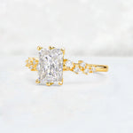 Princess Cut Moissanite Side Stone Engagement Ring - Additional view