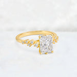Princess Cut Moissanite Side Stone Engagement Ring - Additional view
