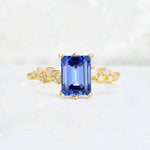 Princess Cut Sapphire Side Stone Engagement Ring - Additional view