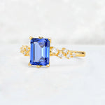 Princess Cut Sapphire Side Stone Engagement Ring - Additional view
