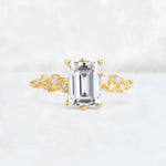 Princess Cut Lab Diamond Side Stone Engagement Ring - Additional view