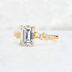 Princess Cut Lab Diamond Side Stone Engagement Ring - Additional view