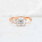 Cushion Moissanite Round Side Stone Three-Stone Engagement Ring - Additional view