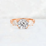Cushion Lab Diamond Round Side Stone Three-Stone Engagement Ring - Additional view