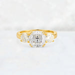 Cushion Moissanite Round Side Stone Three-Stone Engagement Ring - Additional view