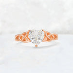 Heart Cut Moissanite Celtic Knot Engagement Ring - Additional view