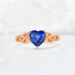 Heart Cut Sapphire Celtic Knot Engagement Ring - Additional view