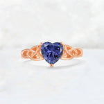 Heart Cut Tanzanite Celtic Knot Engagement Ring - Additional view