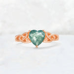 Heart Cut Moss Agate Celtic Knot Engagement Ring - Additional view