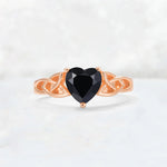 Heart Cut Black Onyx Celtic Knot Engagement Ring - Additional view
