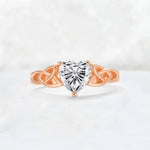Heart Cut Lab Diamond Celtic Knot Engagement Ring - Additional view