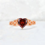 Heart Cut Garnet Celtic Knot Engagement Ring - Additional view