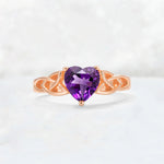 Heart Cut Amethyst Celtic Knot Engagement Ring - Additional view