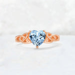 Heart Cut Aquamarine Celtic Knot Engagement Ring - Additional view