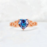Heart Cut Alexandrite Celtic Knot Engagement Ring - Additional view