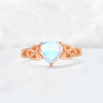 Heart Cut Moonstone Celtic Knot Engagement Ring - Additional view