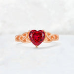 Heart Cut Ruby Celtic Knot Engagement Ring - Additional view