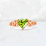 Heart Cut Peridot Celtic Knot Engagement Ring - Additional view