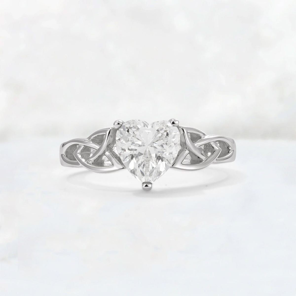 Heart Cut Moissanite Celtic Knot Engagement Ring - Additional view