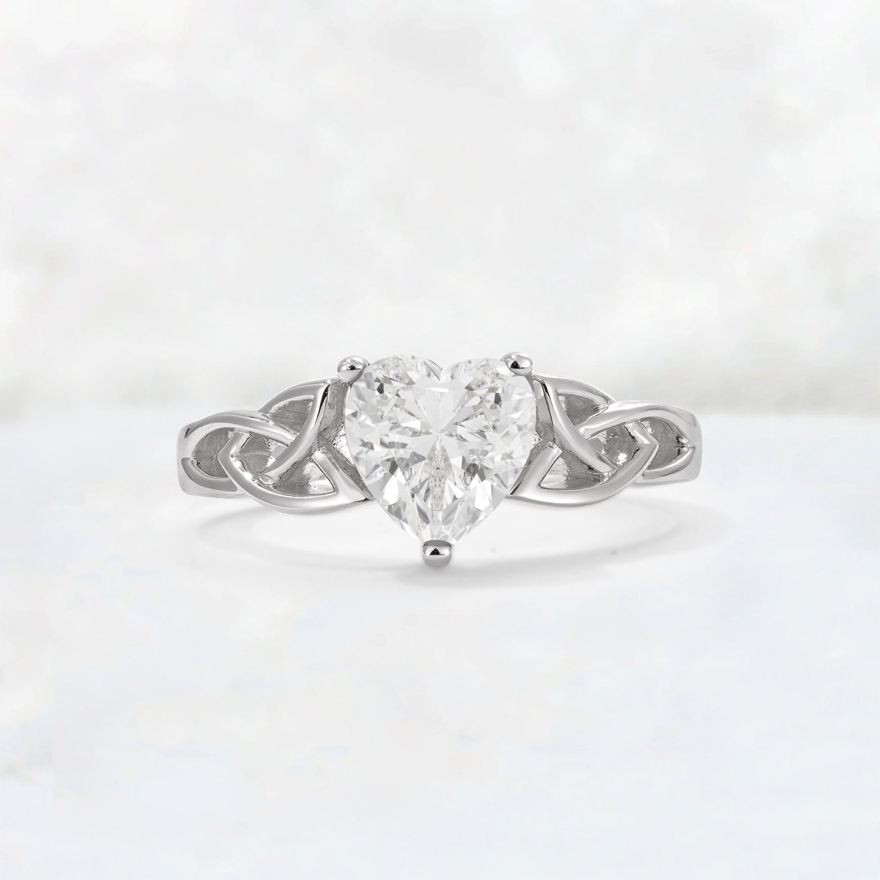 Heart Cut Moissanite Celtic Knot Engagement Ring - Additional view